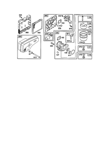 Carburetor/Air Cleaner Diagram and Parts List for 122T02-0845-EA  Briggs and Stratton Engine